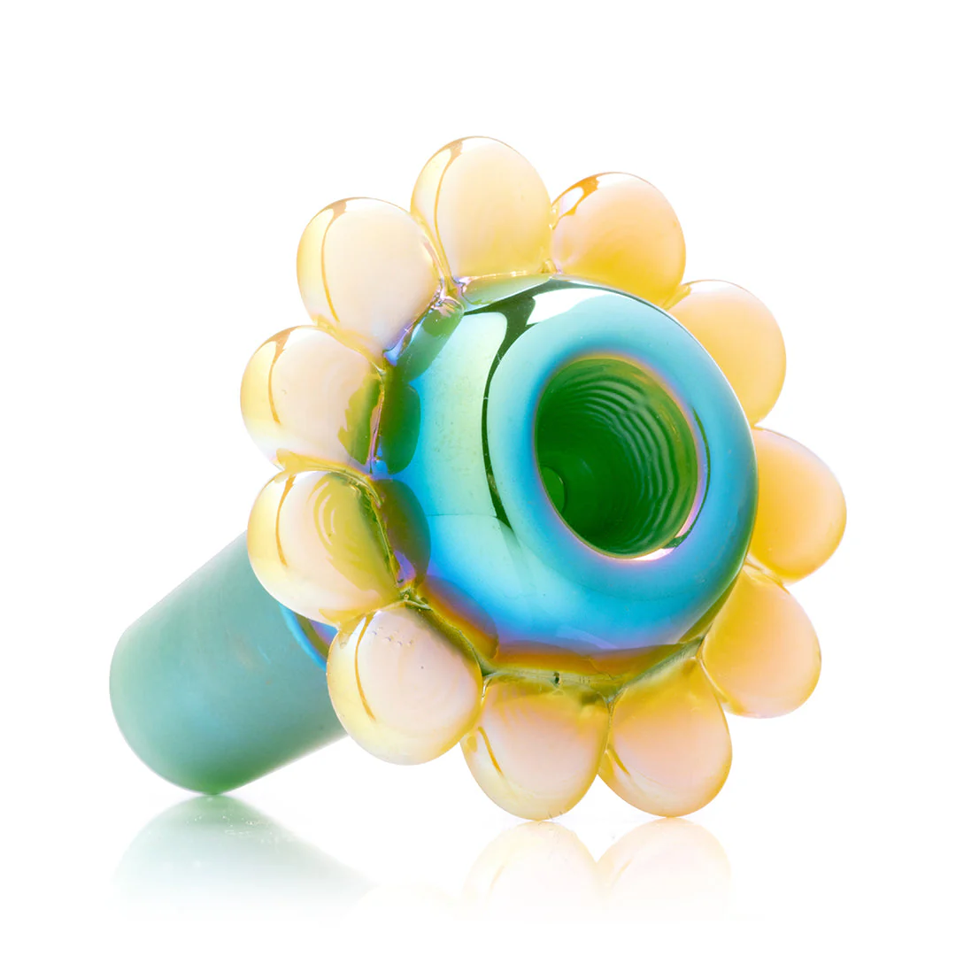 14MM TRIPPY DAISY GLASS MALE BOWL BY HEMPER