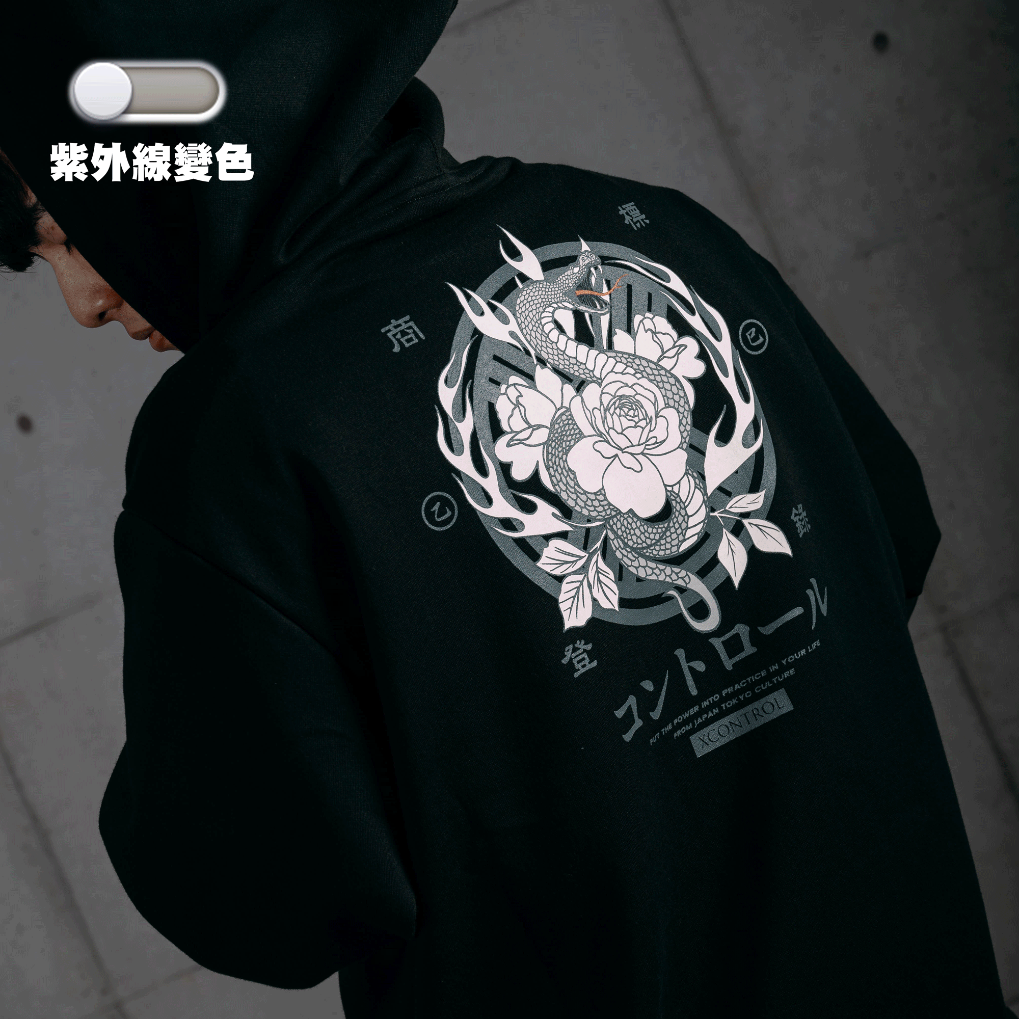 XCTRL 乙巳蛇變色帽T-黑