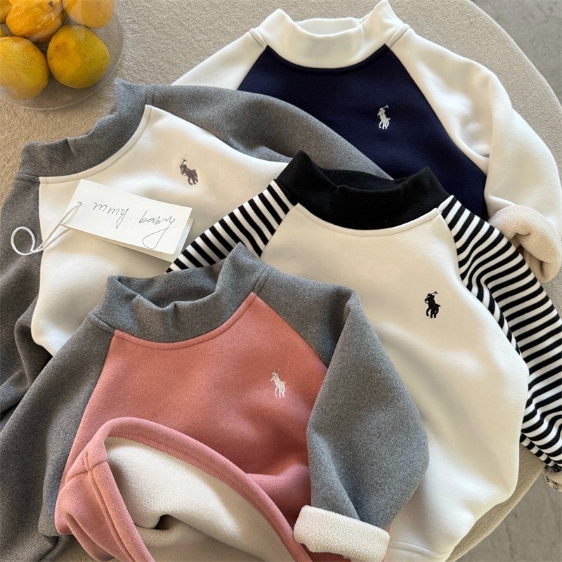 兒童Pol*o加厚絨底牛角袖上衣 - 2402041