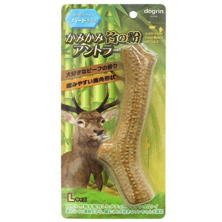 竹粉配合耐咬 潔齒鹿角 (牛肉味) L