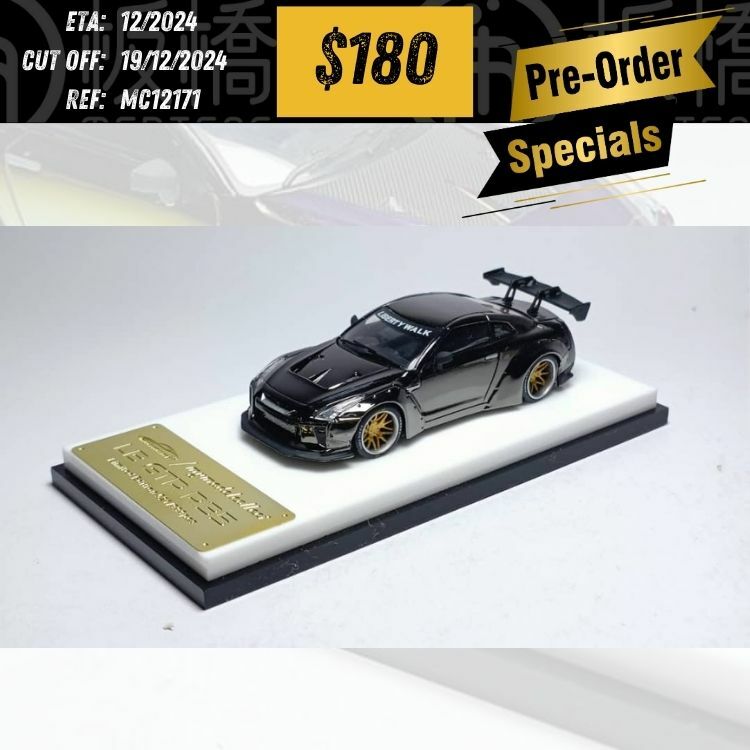 PO-$180 * MODEL COLLECT * 1:64 NISSAN GT-R R35 LB CHROME GUN GREY [OD17/12]