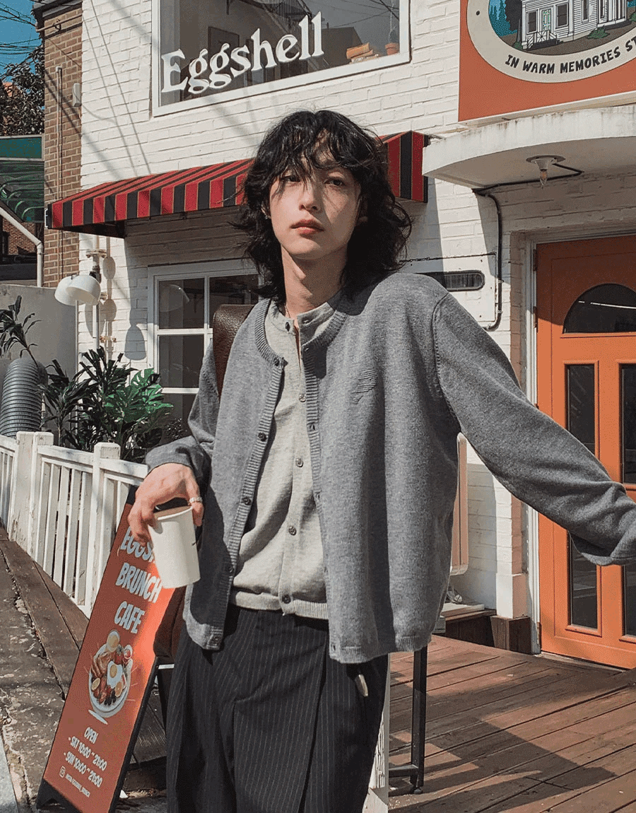 雙層針織開襟衫