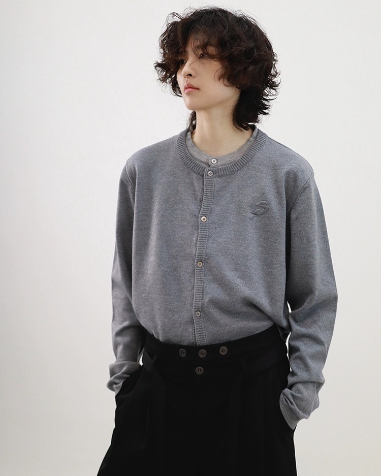 雙層針織開襟衫