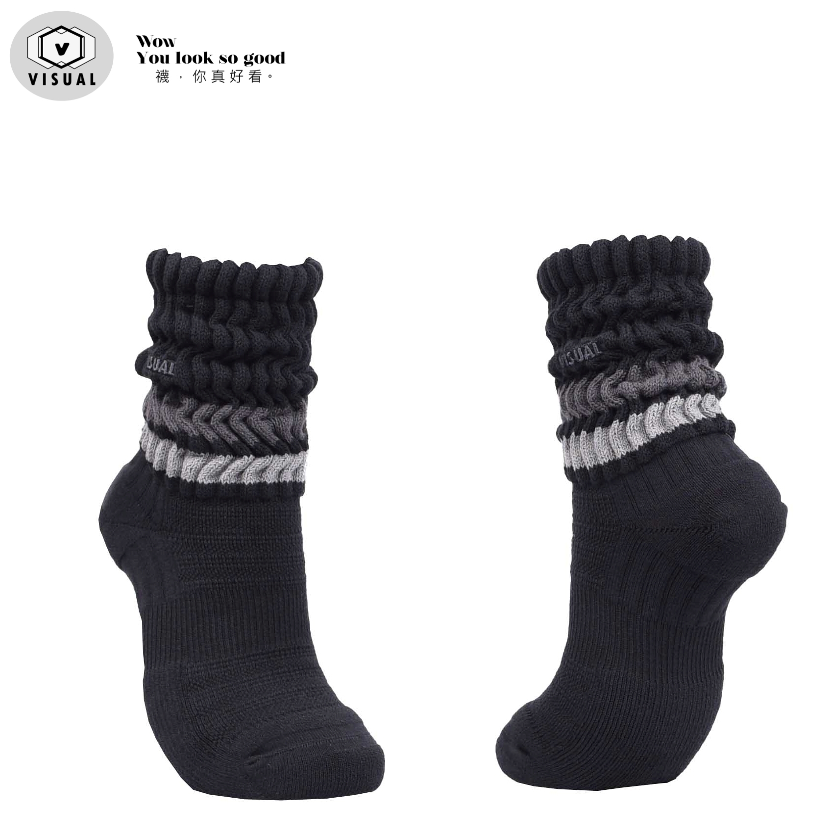 【VISUAL】經典橫紋泡泡【豔黑】