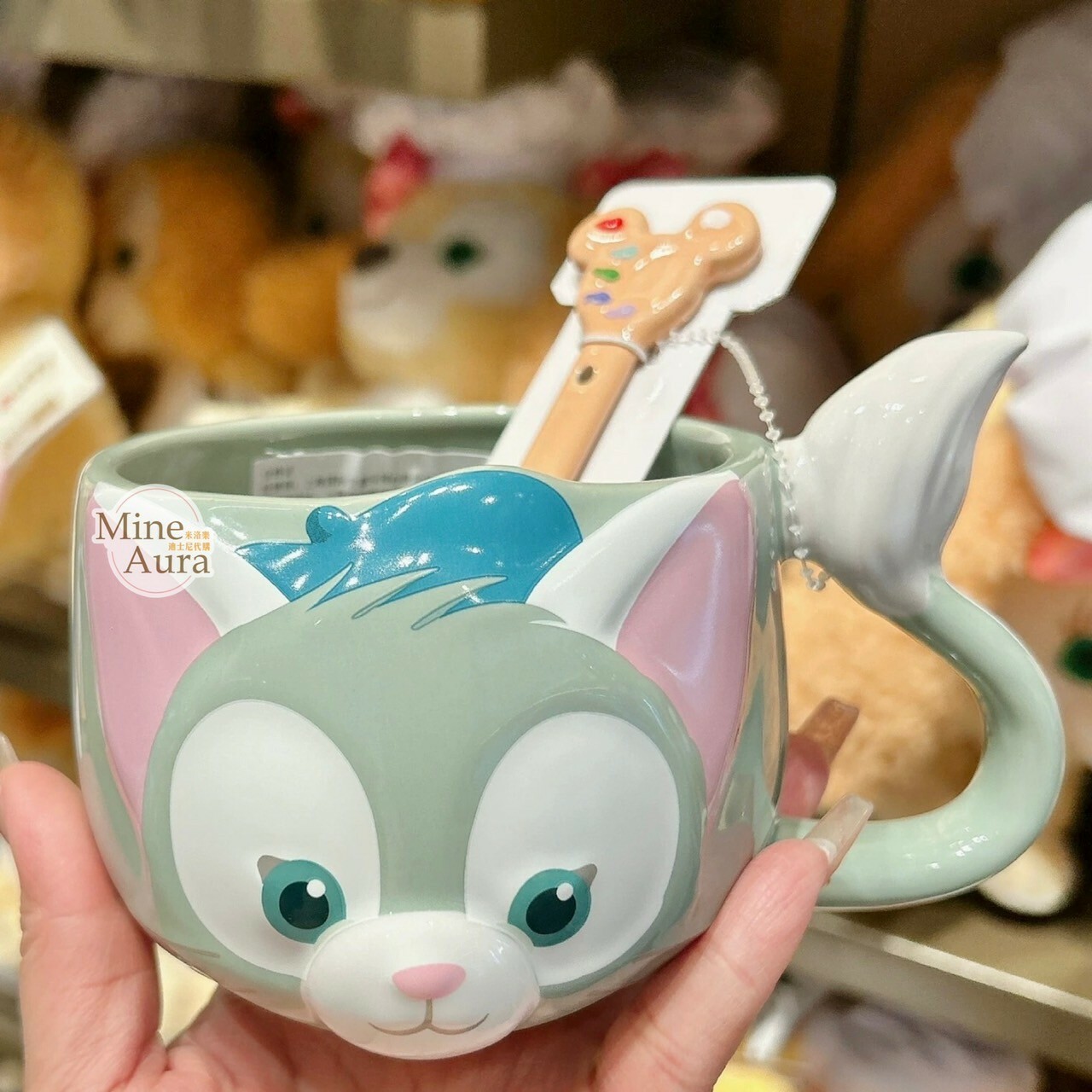 傑拉托尼 畫家貓 Gelatoni 大頭造型 湯勺+馬克杯 組 -上海迪士尼樂園