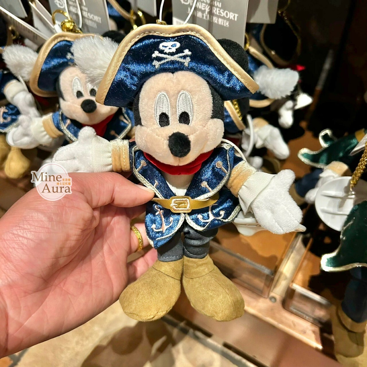 海盜系列 米奇 Mickey 絨毛 鑰匙圈 吊飾 -上海迪士尼樂園