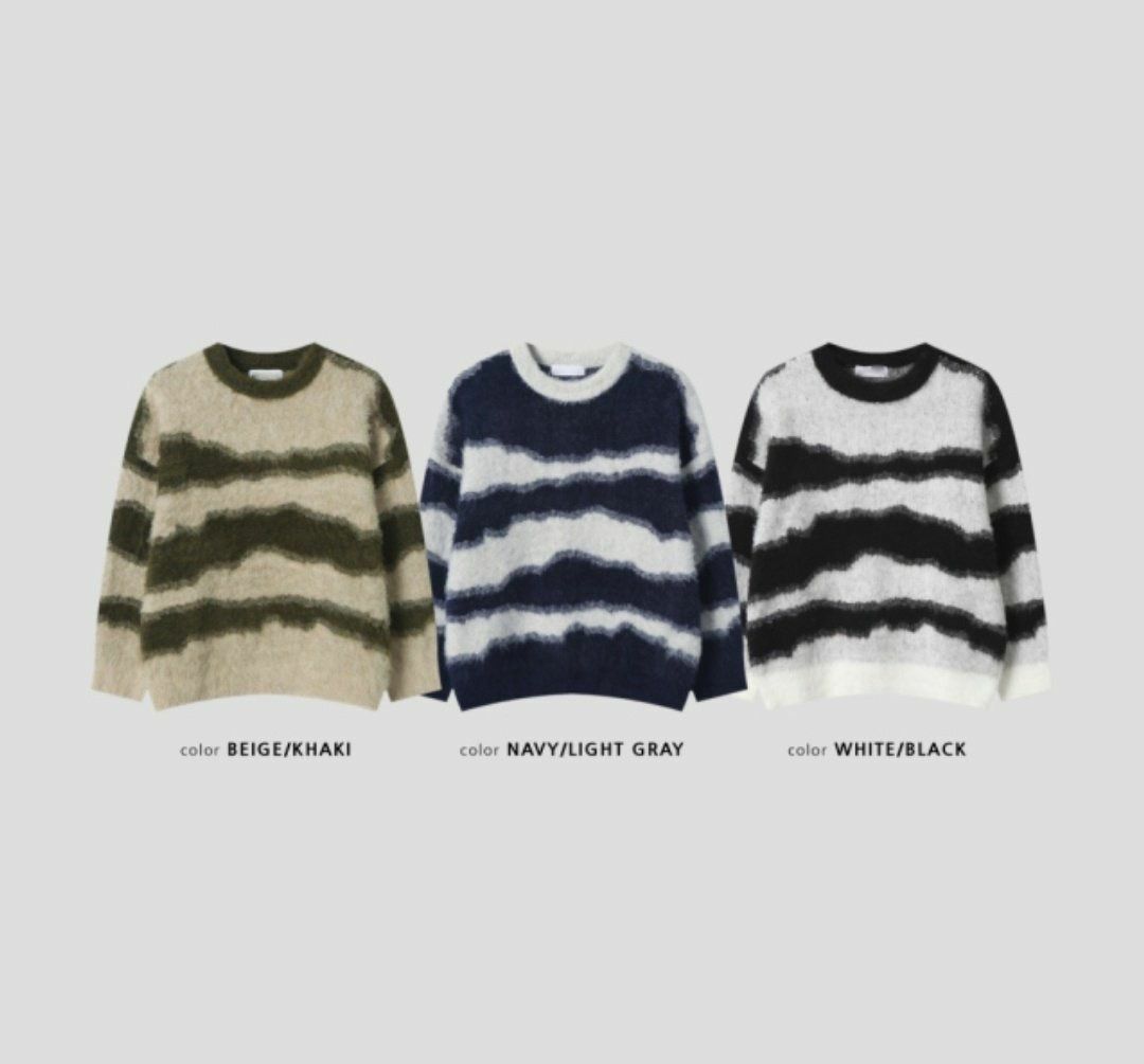 圓領橫紋針織衫 T5631