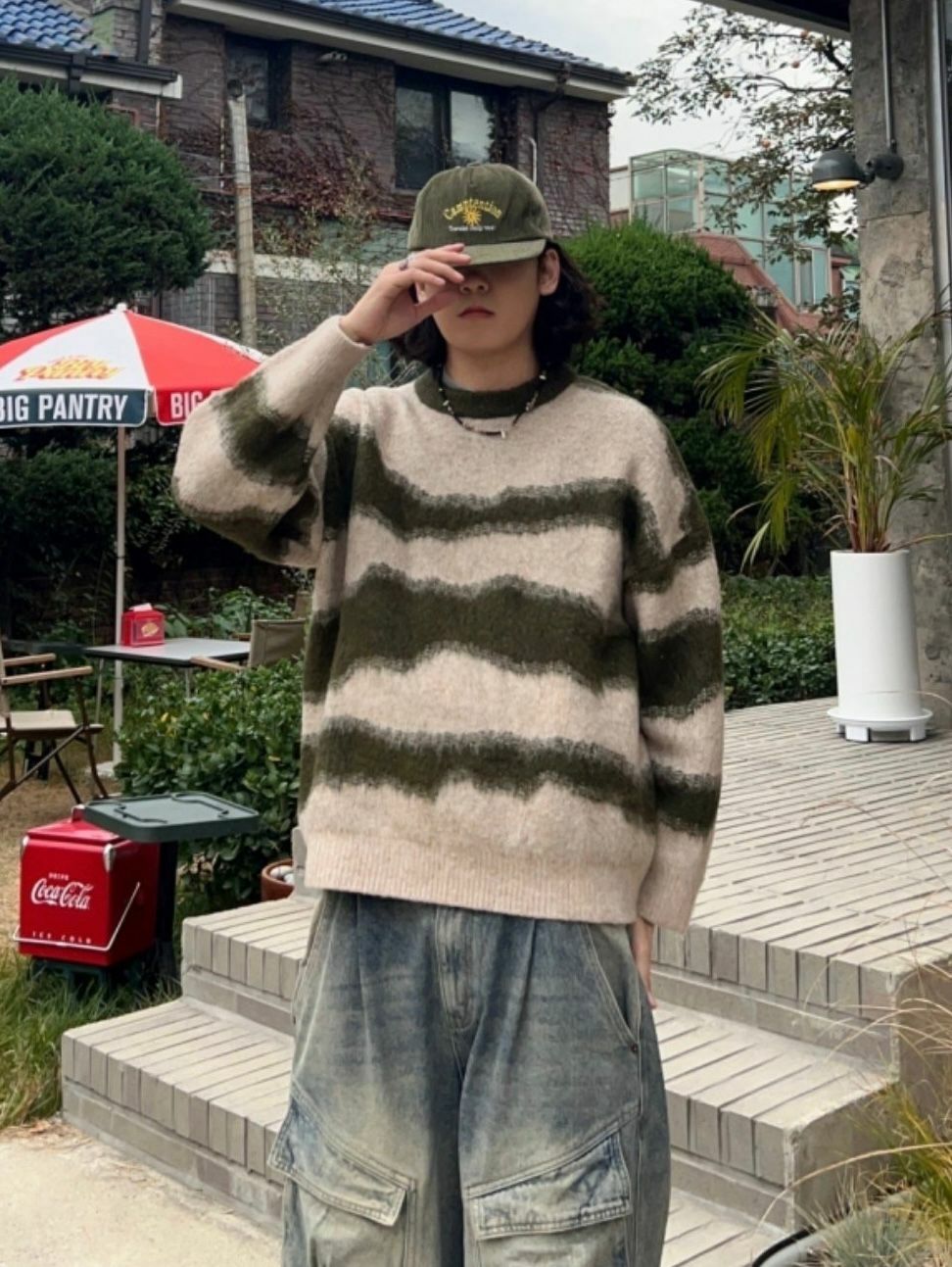 圓領橫紋針織衫 T5631