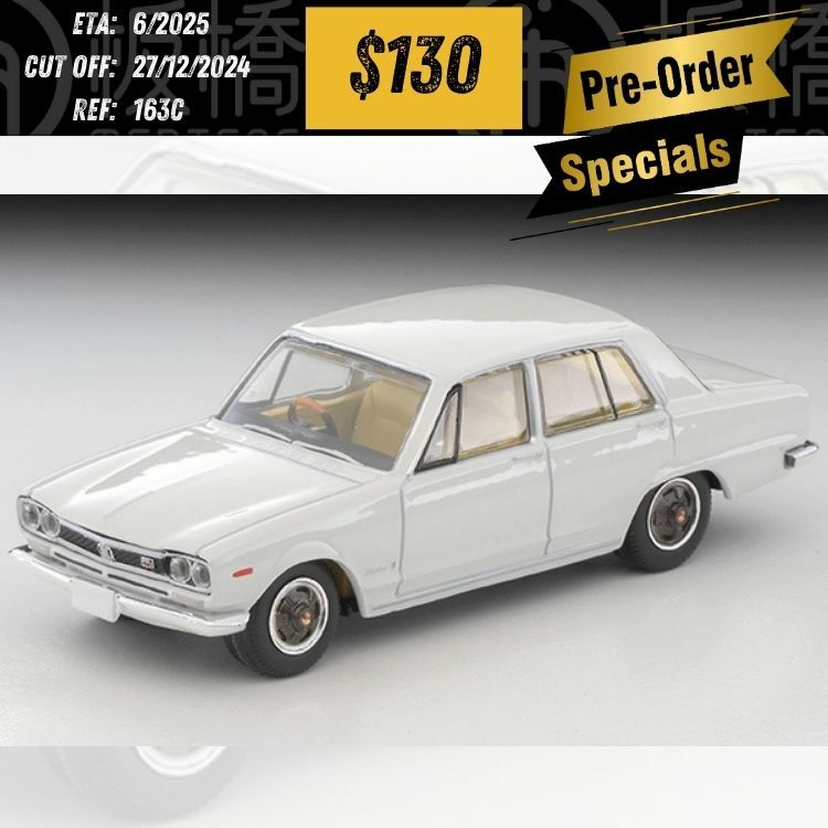 PO-$130 * TOMYTEC * 1:64 LV-163c NISSAN SKYLINE 2000 GT-X White 1972 [OD18/12]