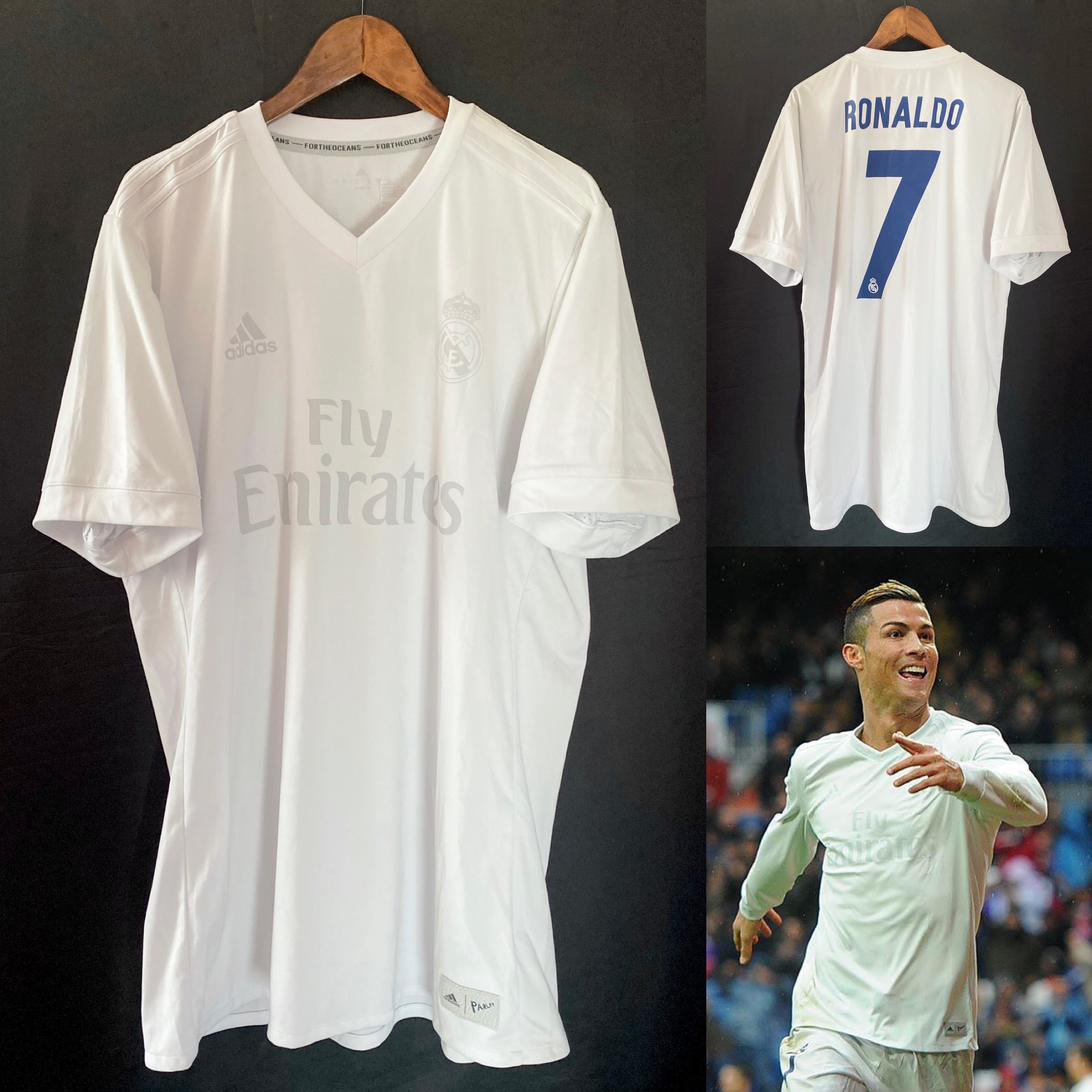 (BNWT) Real Madrid 2016-2017 Adidas x Parley Home Shirt #7 RONALDO