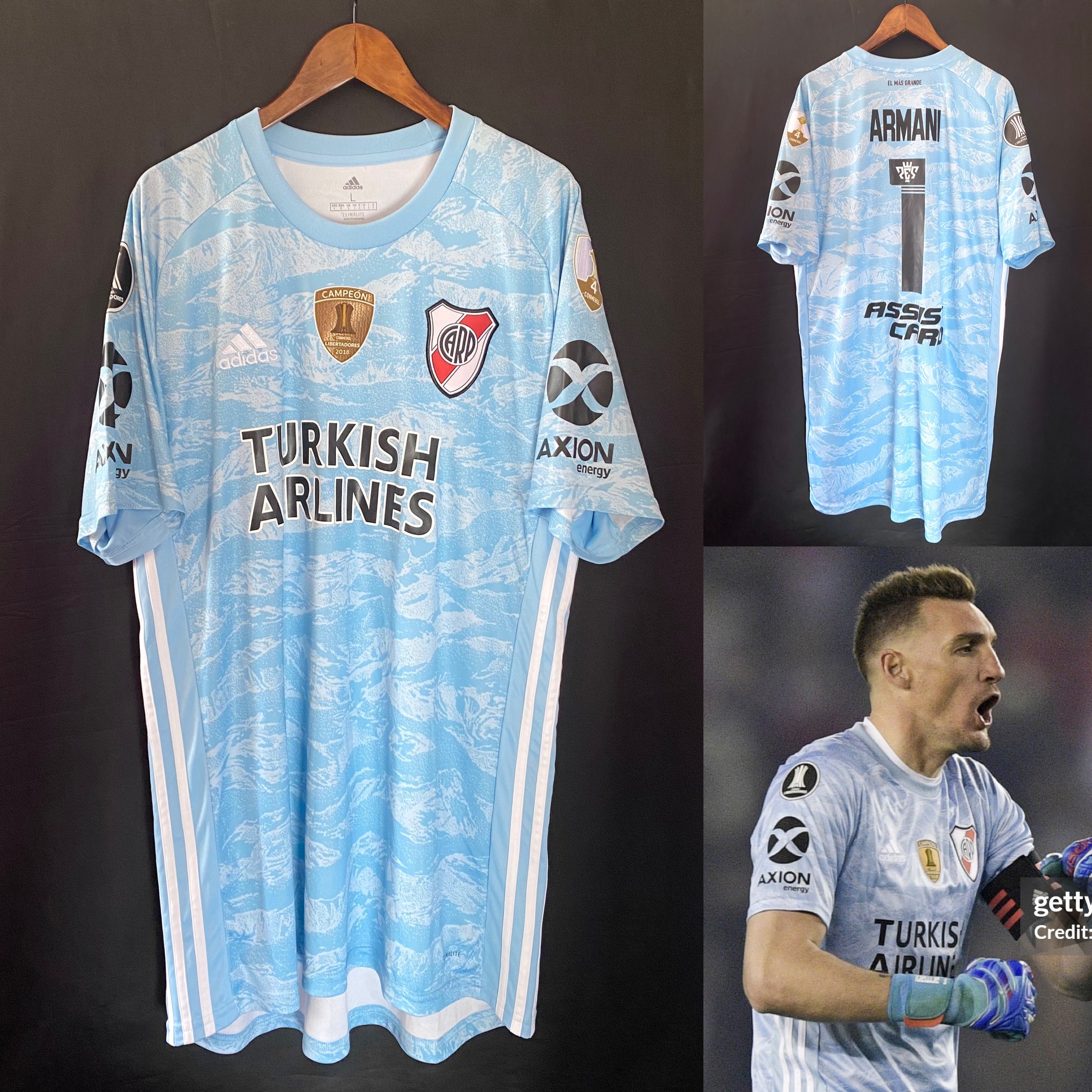 (更衣室版) 河床 2019 南美自由杯 Adidas 龍門更衣室球員版球衣 #1 ARMANI