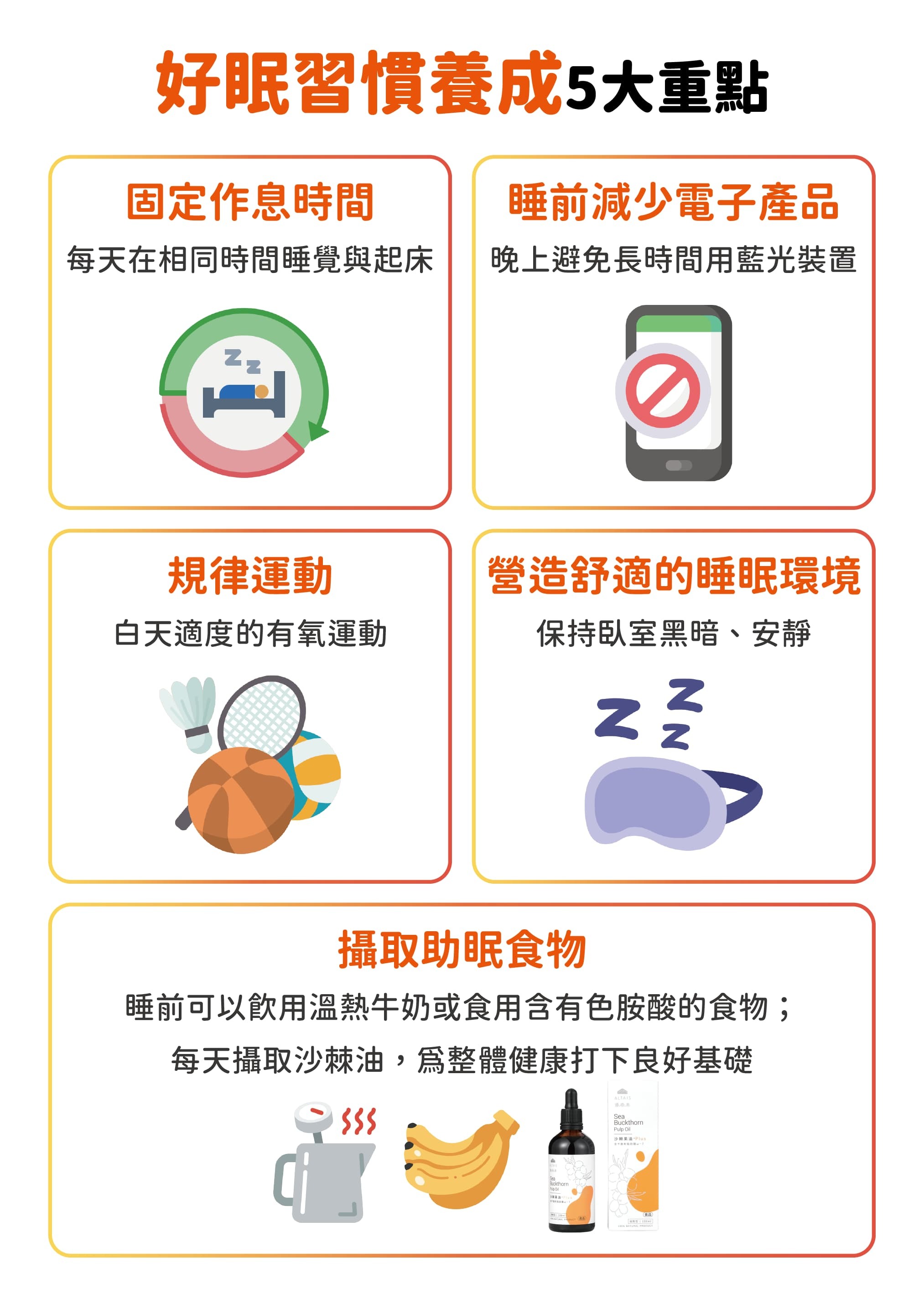 好眠習慣養成5大重點