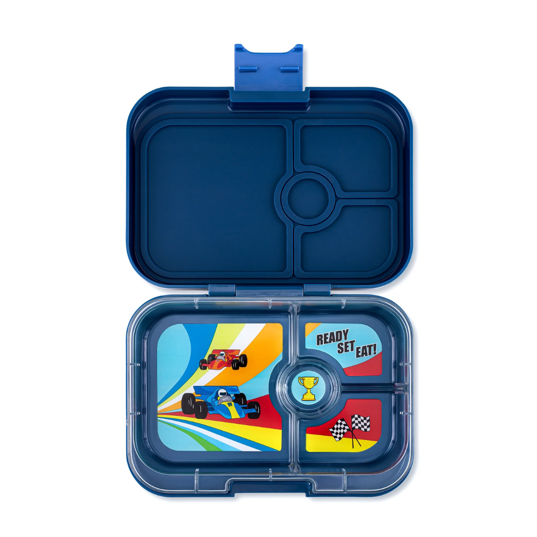 個性化 Yumbox Panino 午餐盒 (4格) - Monte Carlo Blue (Race Cars)