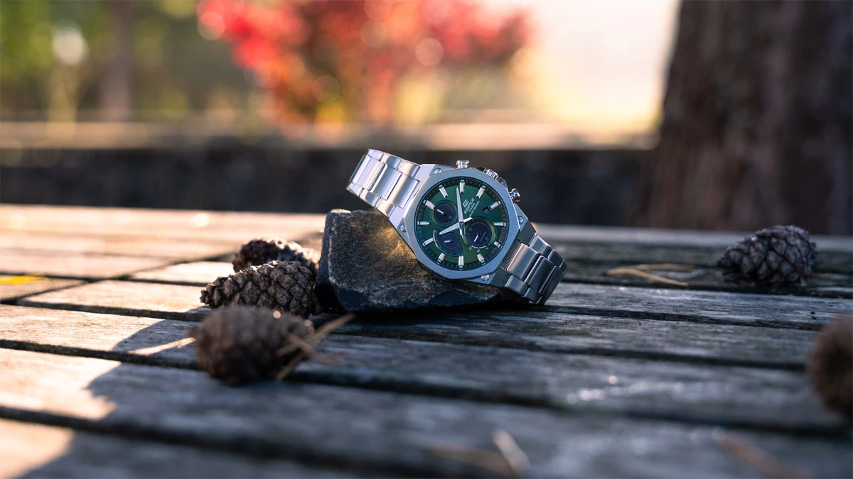 萬年鐘錶 - CASIO EDIFICE 系列   太陽能輕薄三眼計時男錶  EFS-S570D-3A  錶徑 : 44MM