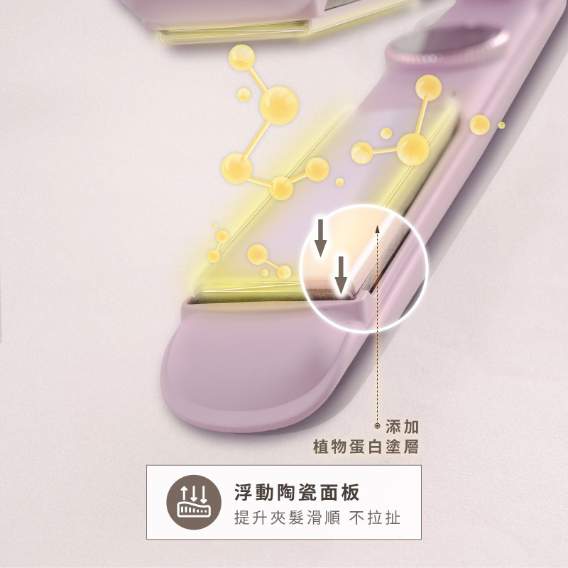 【MUNICHI】雙向負離子溫控離子夾(直捲兩用)-浮動陶瓷面板