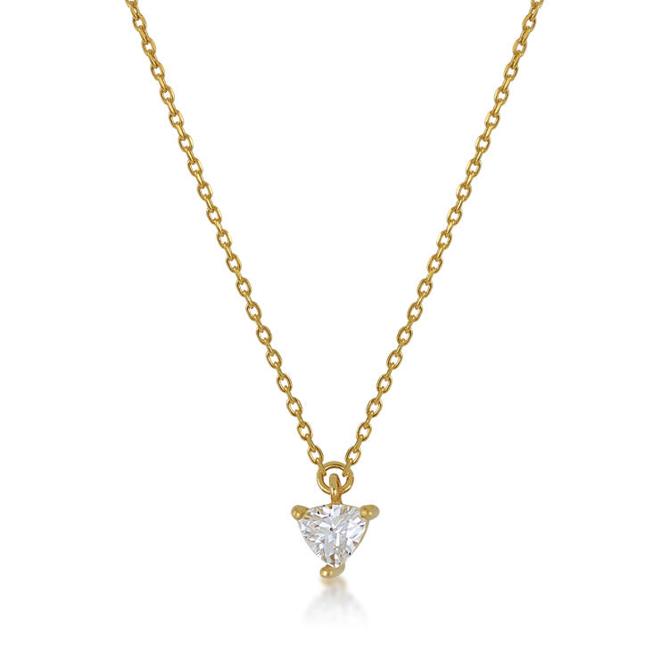 925純銀「Venus 美神」14K金色晶鑽頸鍊(16吋+2公分延長鍊)-SDS0035