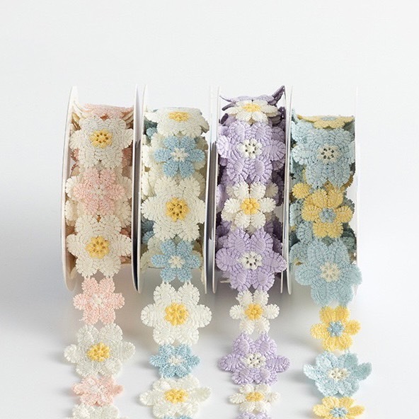 手工編織小花緞帶(捲)
