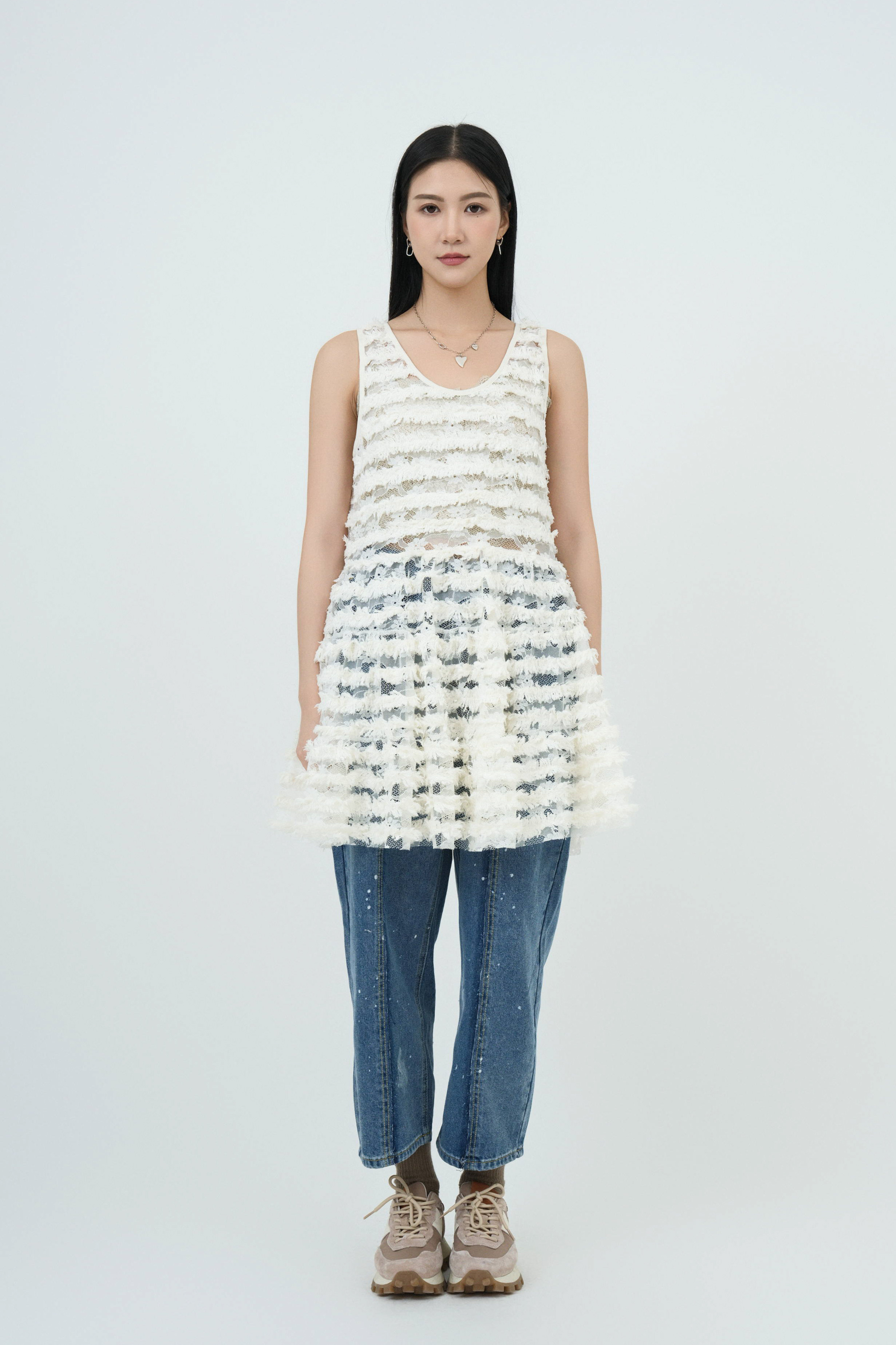 蘇蘇橫間蕾絲娃娃裙  (現貨款式）