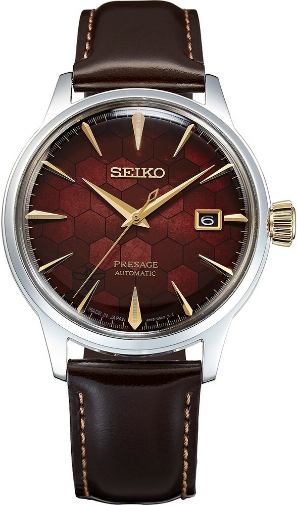 萬年鐘錶 - SEIKO Presage   70週年石榴蜂蜜調酒面盤皮革款機械錶  SRPL21J1 / 4R35-01T0R  錶徑40.5MM