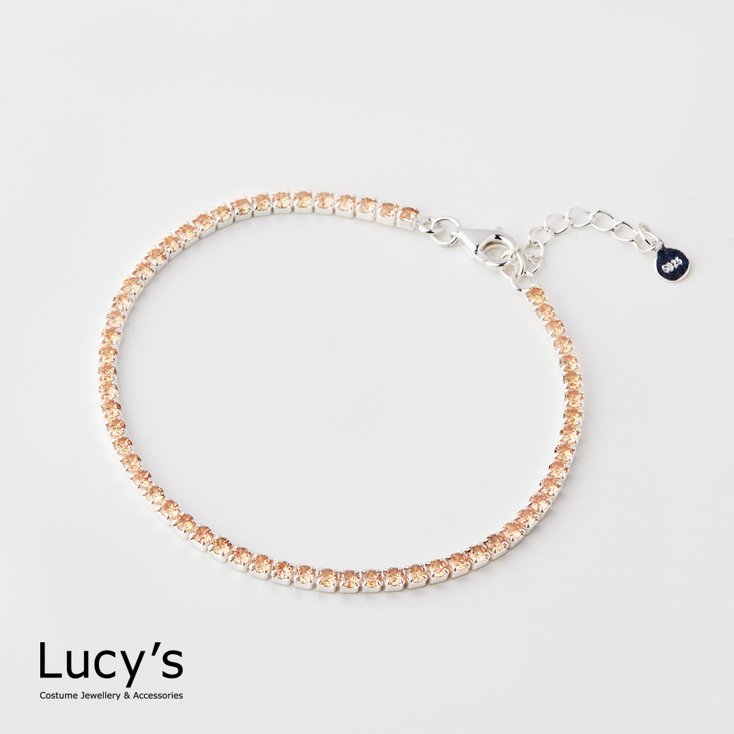 彩虹手鍊｜925純銀 遠離負能量 (銀橘) (128959)