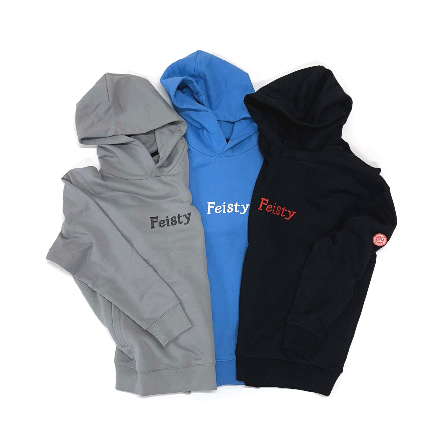 FEISTY 24FW LOGO HOODIE 24電繡帽踢 長袖 黑色 藍色 灰色 FS-US24-27 28 29 [台灣現貨]