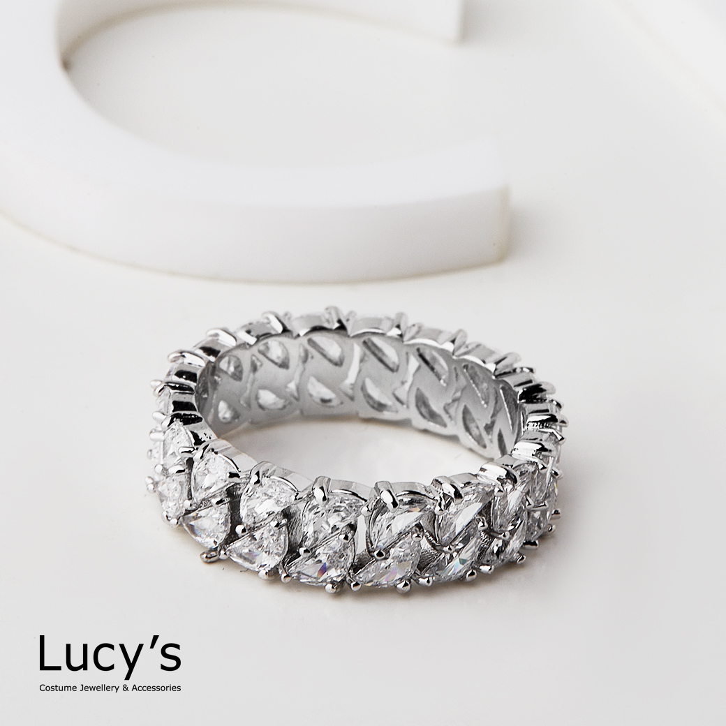 璀璨排鑽 戒指 (二色) (118758/118760)