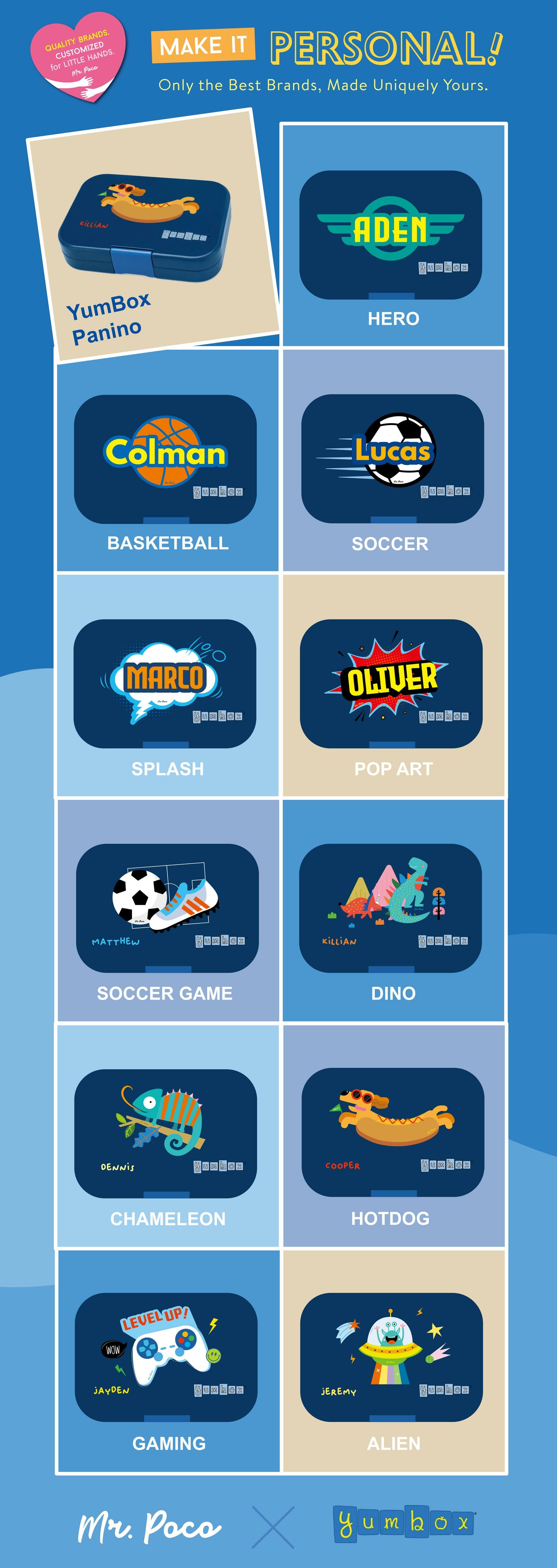 Personalized Yumbox Panino Designs (Navy)