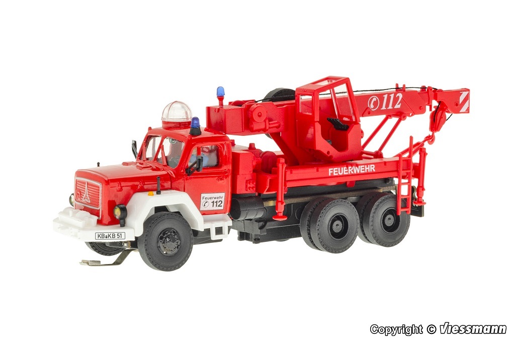 Viessmann 8051 HO規 MAGIRUS DEUTZ 3-axle 自走系統 消防隊救援起重機