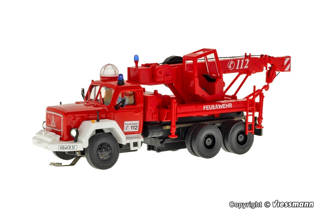 Viessmann 8051 HO規 MAGIRUS DEUTZ 3-axle 自走系統 消防隊救援起重機
