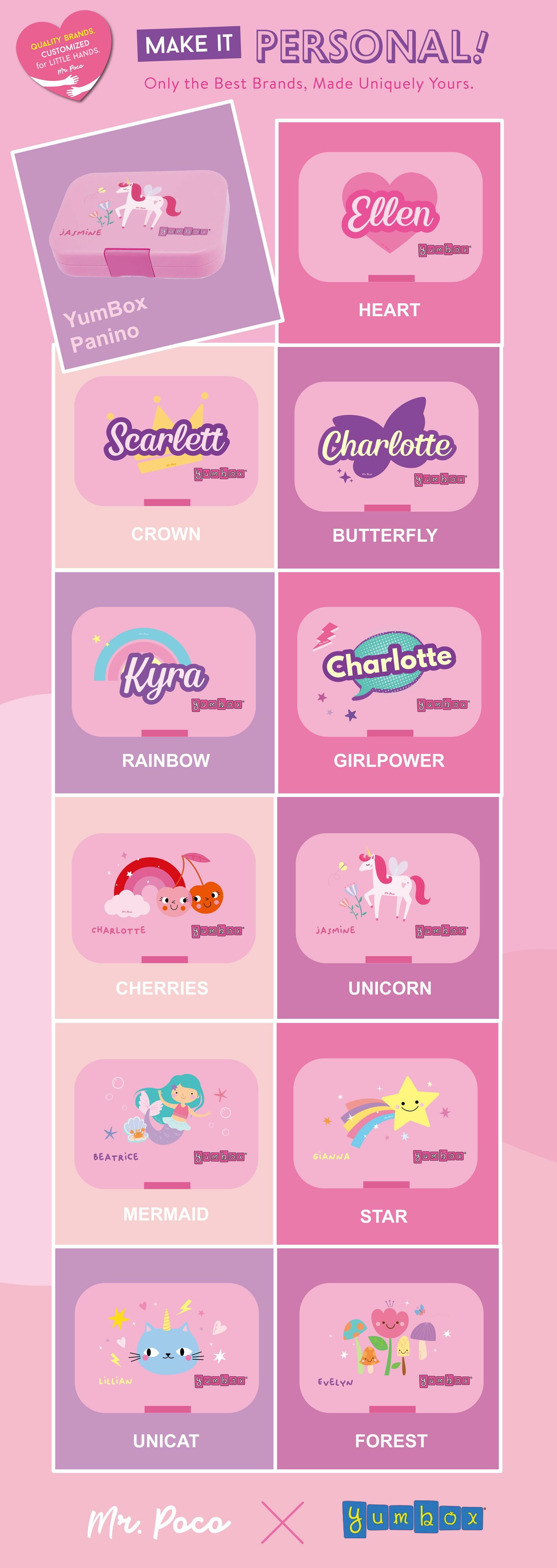 Personalized Yumbox Panino Designs (Pink)