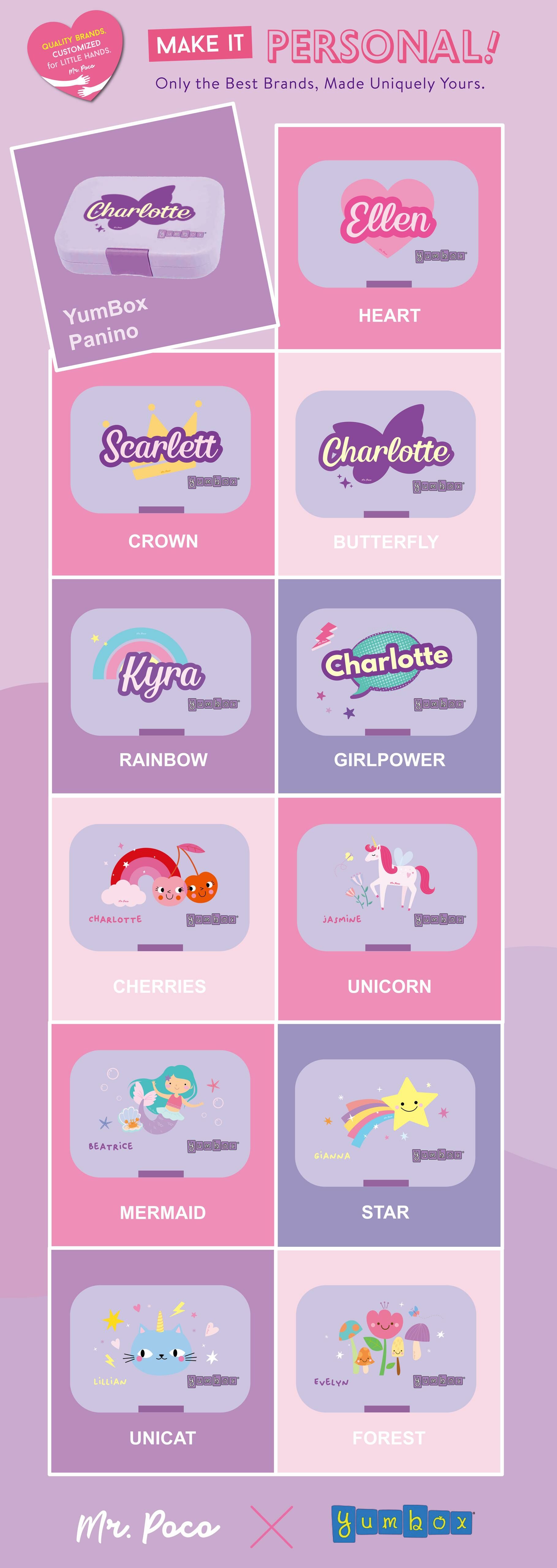 Personalized Yumbox Panino Designs (Purple)