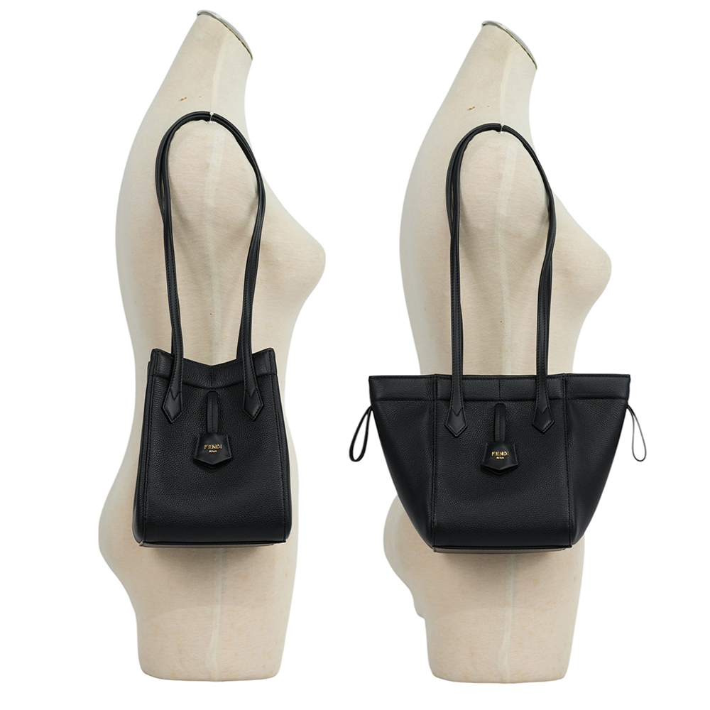 Origami 牛皮可折疊迷你水桶包/托特包(黑色) 8BS083 APZA F0KUR