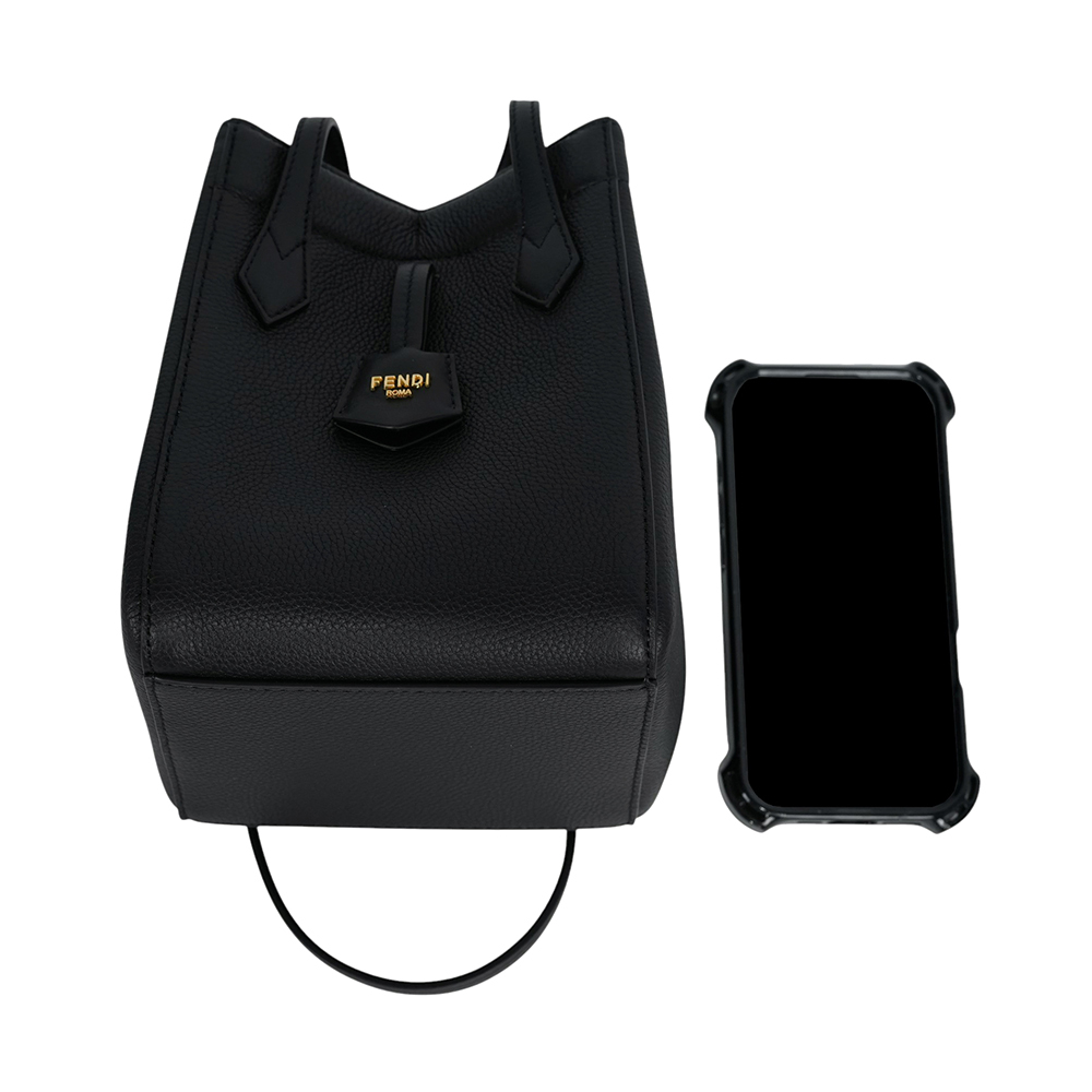 Origami 牛皮可折疊迷你水桶包/托特包(黑色) 8BS083 APZA F0KUR