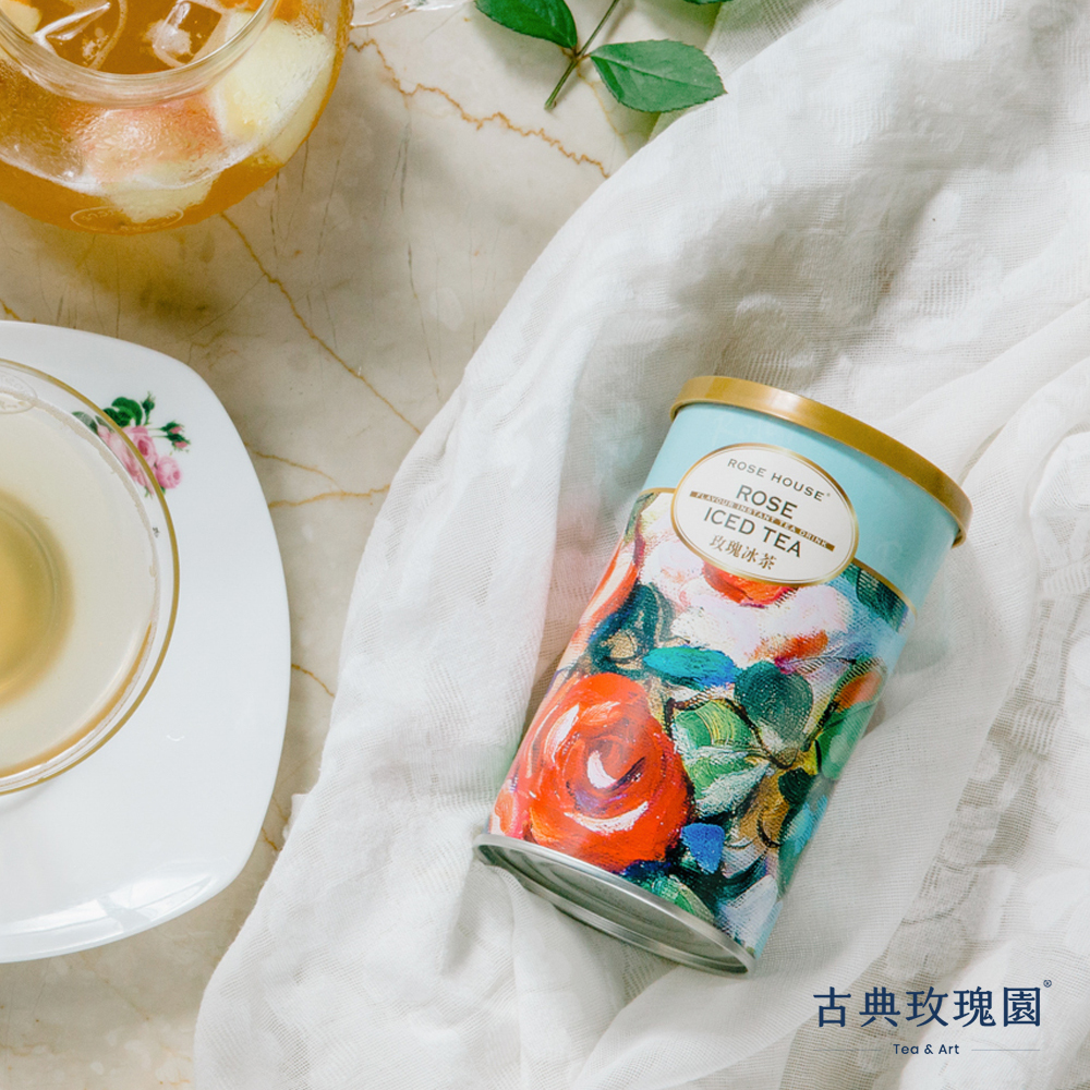 英式玫瑰風味冰茶 280g茶粉/罐裝