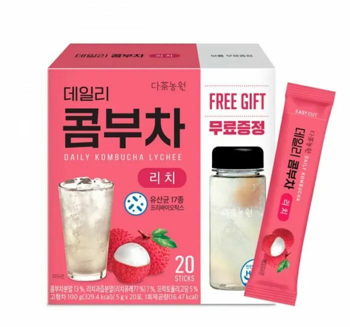 DANONGWON daily kombucha lychee (Free Gift Bottle) 5g x20ea [Parallel Imports](8809212556631)