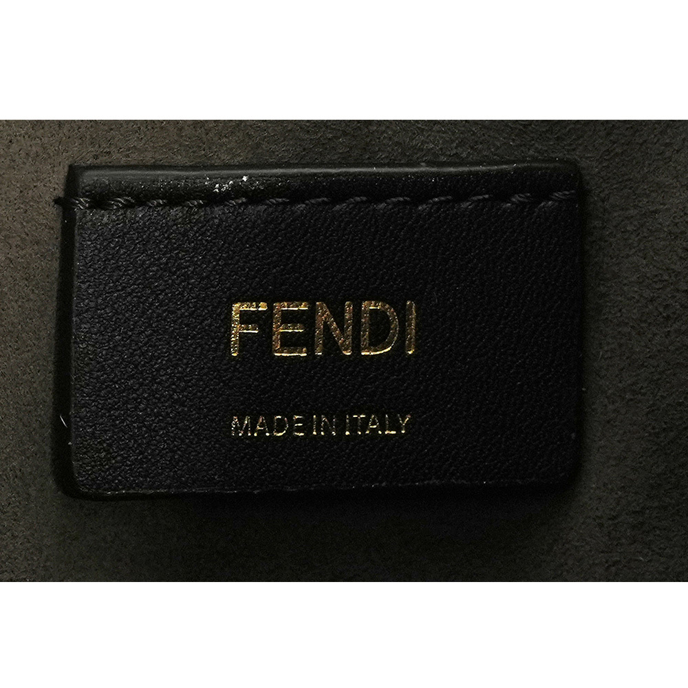 MON TRESOR FF 浮雕小牛皮二用迷你水桶包(黑色) 8BS093 ANWT F0KUR