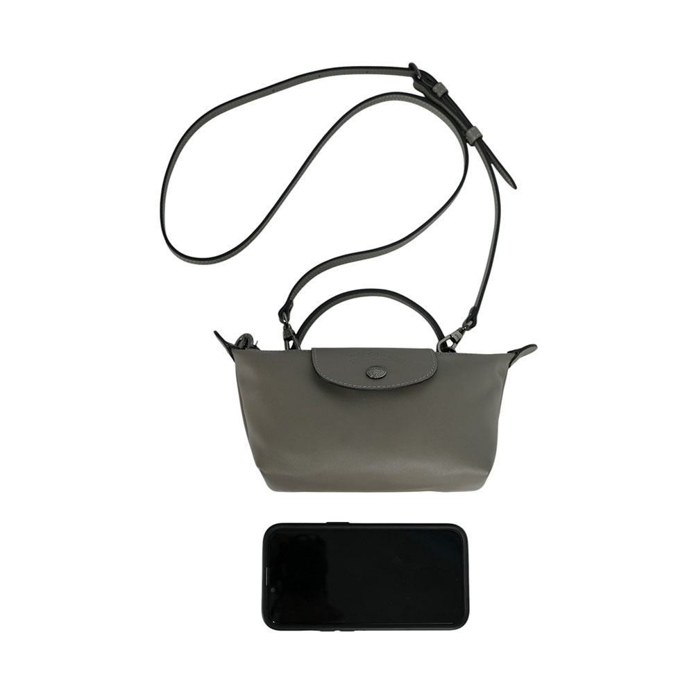 Le Pliage Xtra XS 小牛皮迷你二用包(斑鳩灰) 34205 987 P55