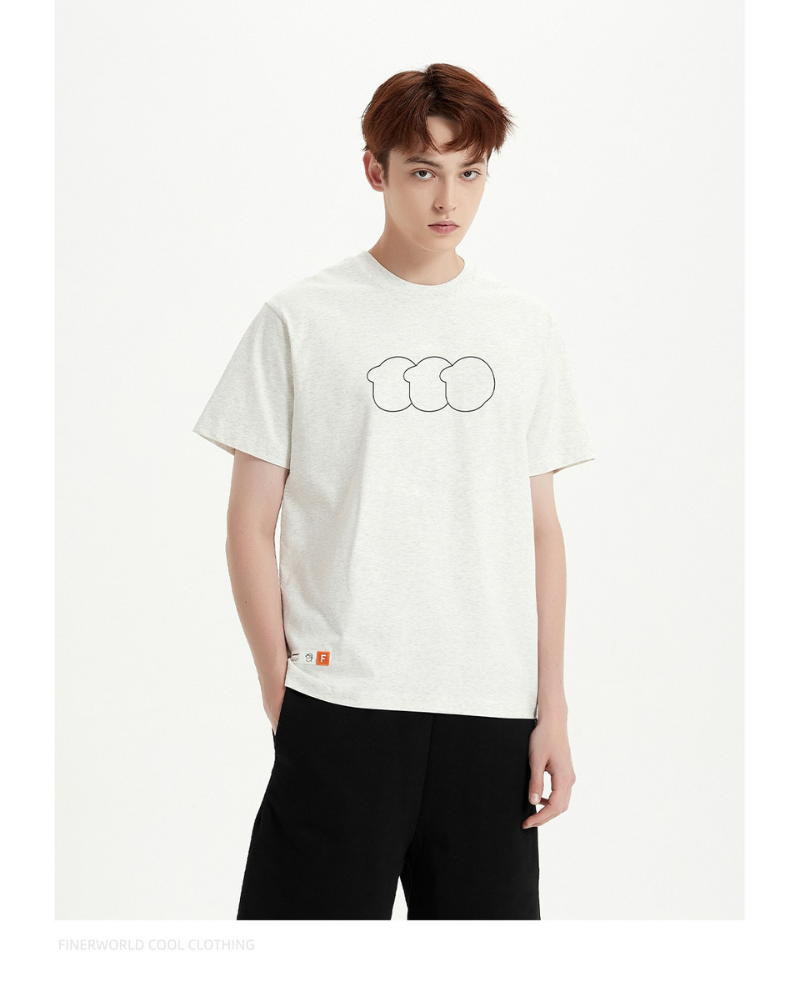 Finerworld 圓領趣味短袖男女潮流快干T恤