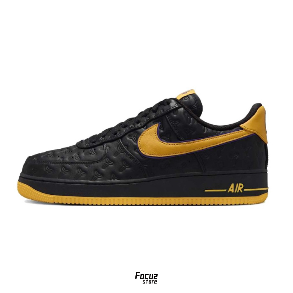 【Focus Store】預購 Kobe Bryant x Nike Air Force 1 Low "Lakers Away" 黑黃 滿版Logo HV5122-001