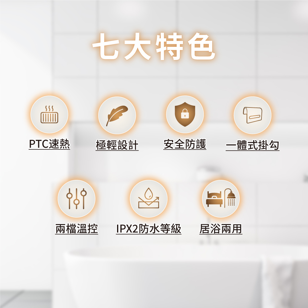 【MUNICHI】浴室壁掛電暖器 MR.HEATER-7大特色