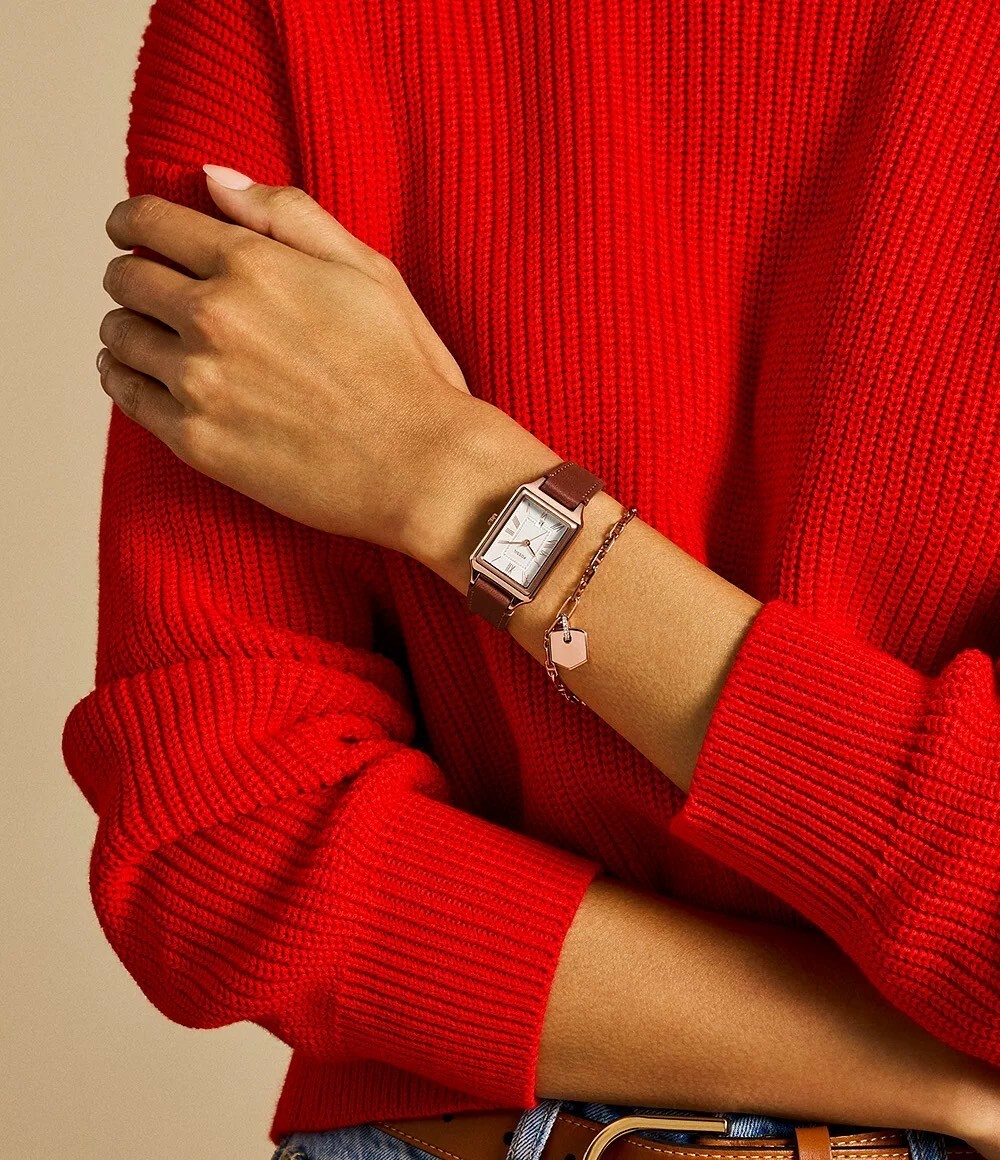 【Fossil】Raquel 復古女伶羅馬數字手錶手鍊套組 ES5377SET 23mm 現代鐘錶