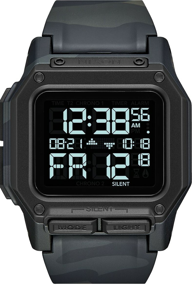 萬年鐘錶 - NIXON 尼克森 衝浪 regulus 大錶徑迷彩錶帶電子錶   A1180-3015  錶徑46MM