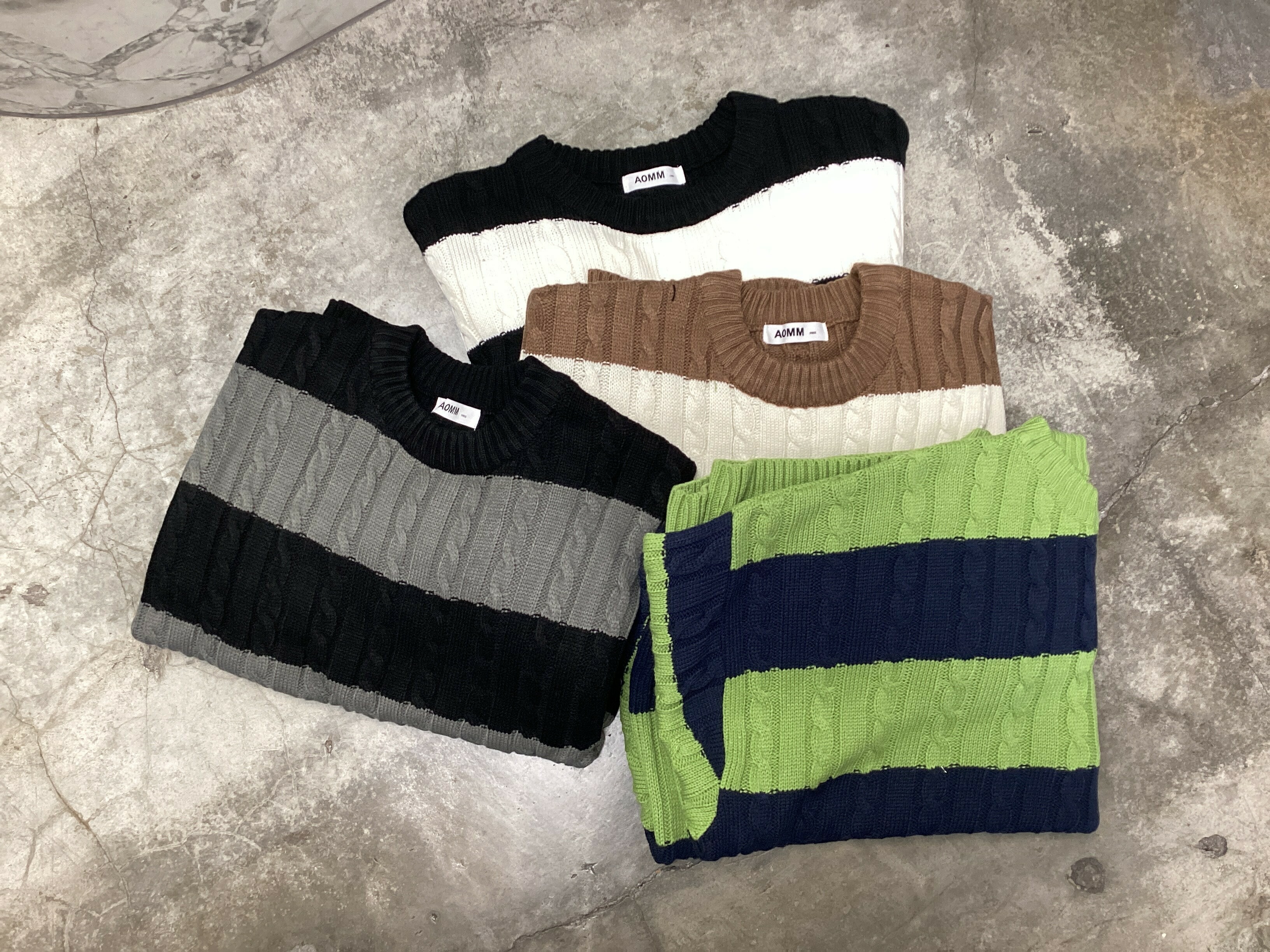 JIN UNIVERSAL🇰🇷螺紋撞色針織毛衣