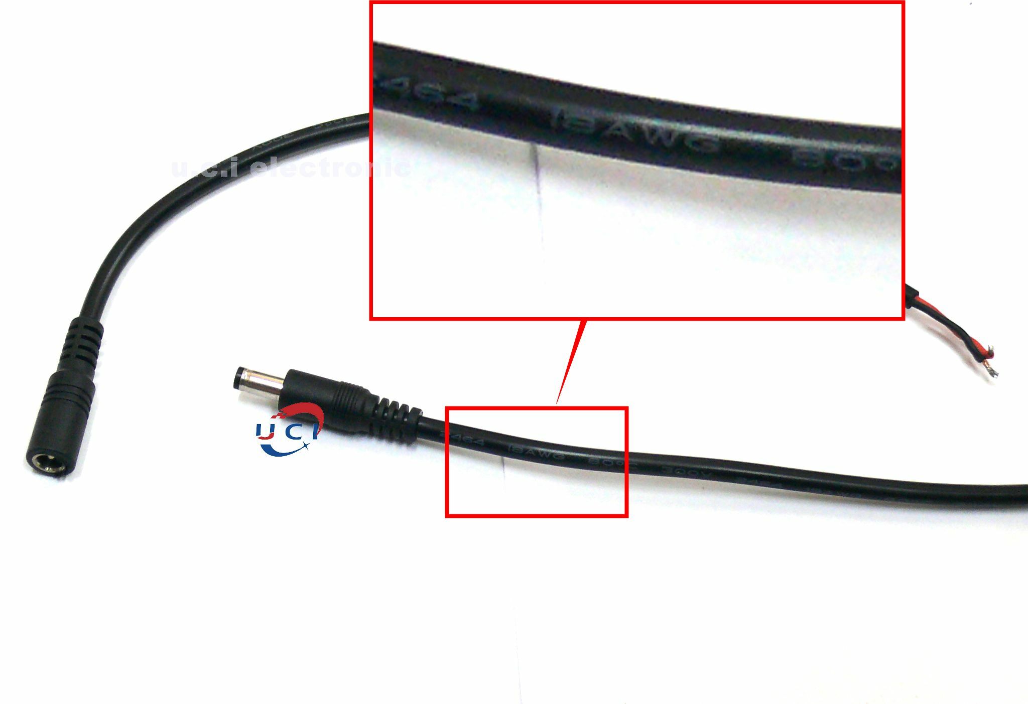 【UCI電子】(E-9) DC直流監控電源連接線 加粗0.75平方純銅線5525相容5521單公頭母頭