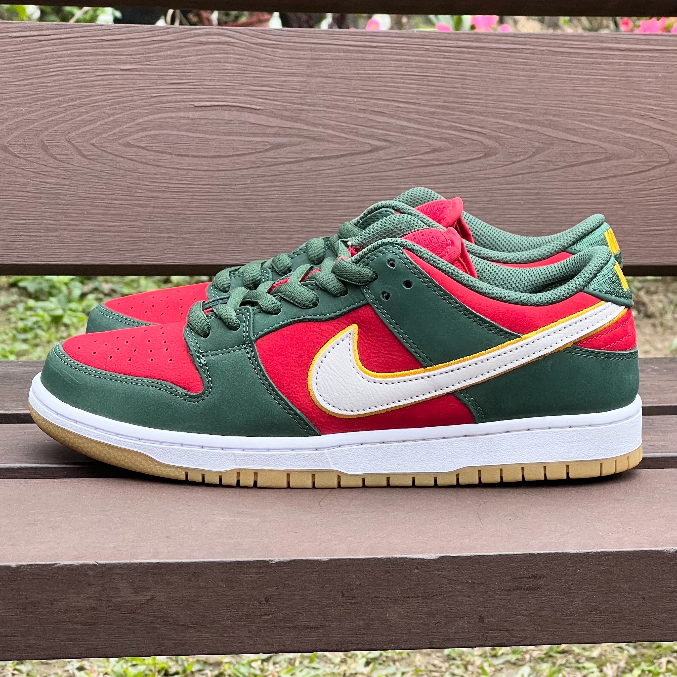 Nike SB Dunk Low 西雅圖超音速隊 紅綠 聖誕配色 男鞋 FZ1287-300