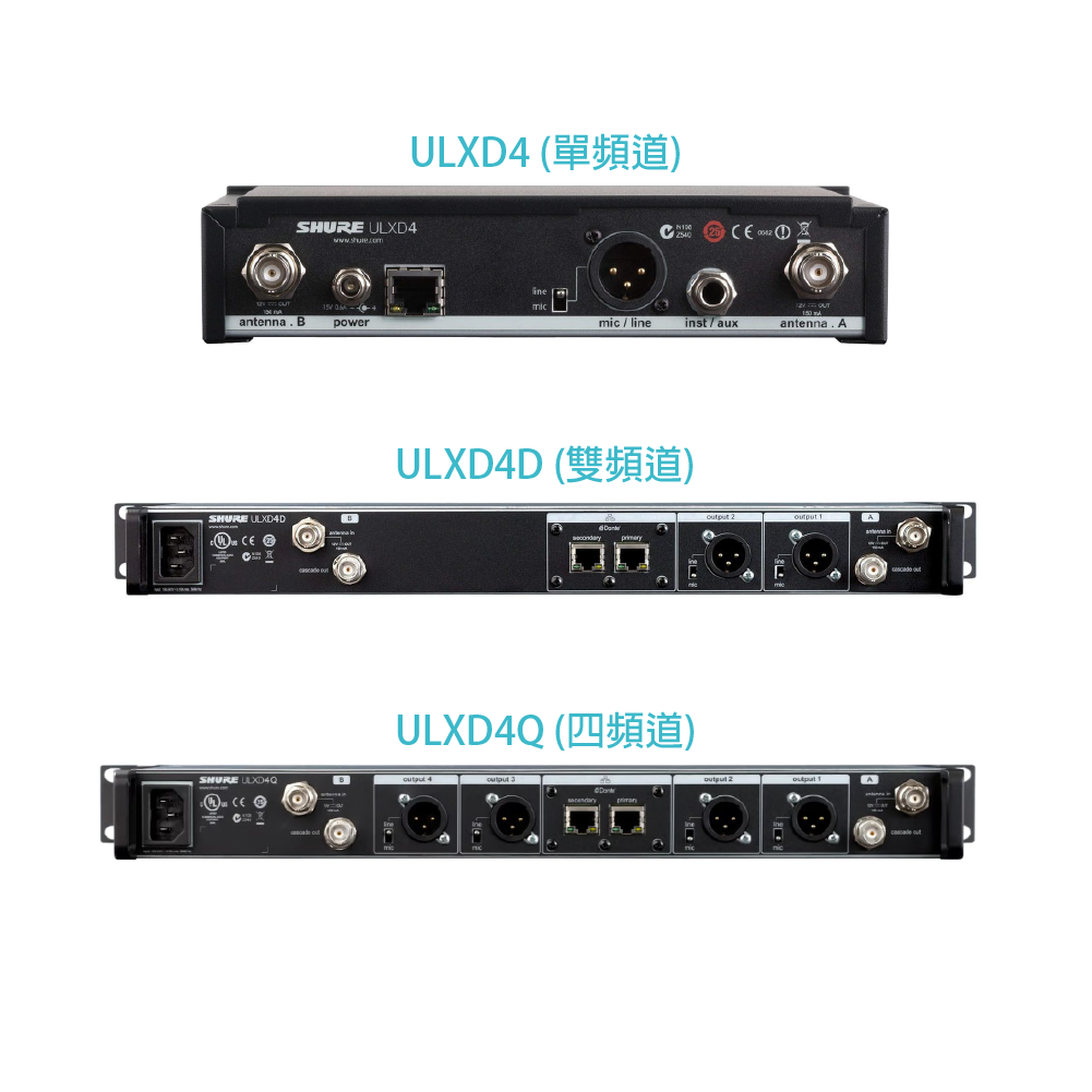 Shure Shure / ULXD 系列 無線手握傳輸系統 (ULXD24/ULXD24D/ULXD24Q)(SM58/BETA58/KSM9等多種音頭可選配) 第 3 張圖片｜三峽麥克風