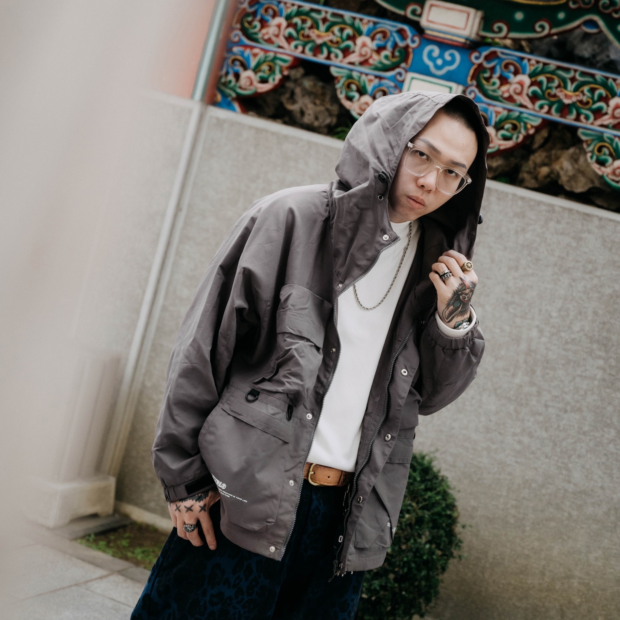 XCTRL 制御連帽機能外套-灰