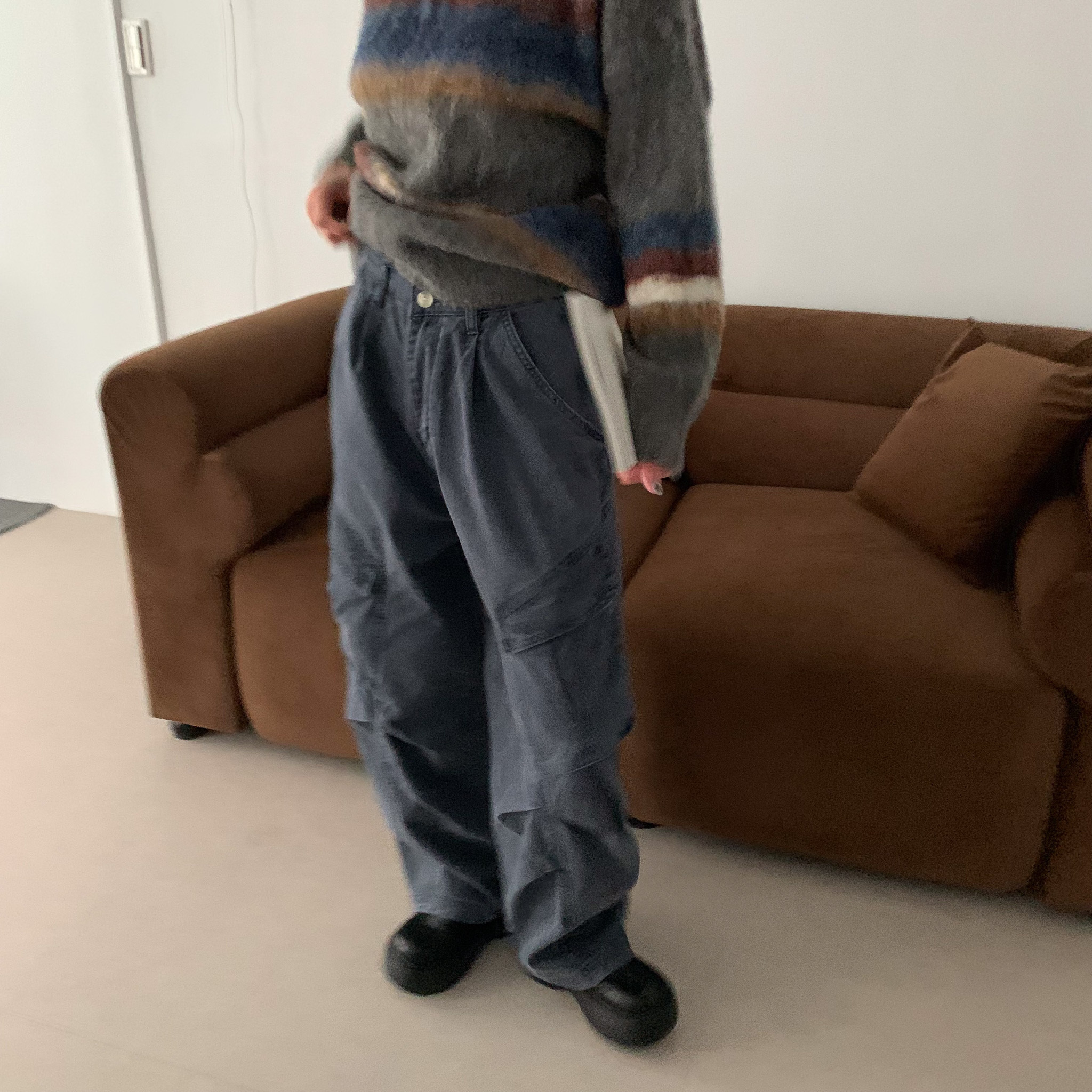 ISA_收! 梨型牛仔 超酷辣厚磅水洗工裝褲_41164