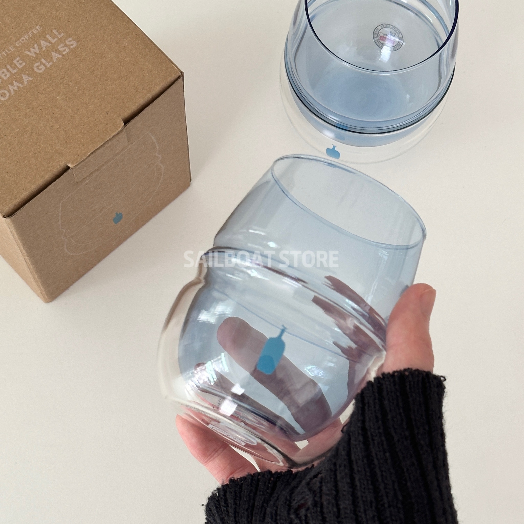 #現貨供應 BODUM × BLUE BOTTLE 藍瓶 福岡天神限定雙層玻璃杯 250ml