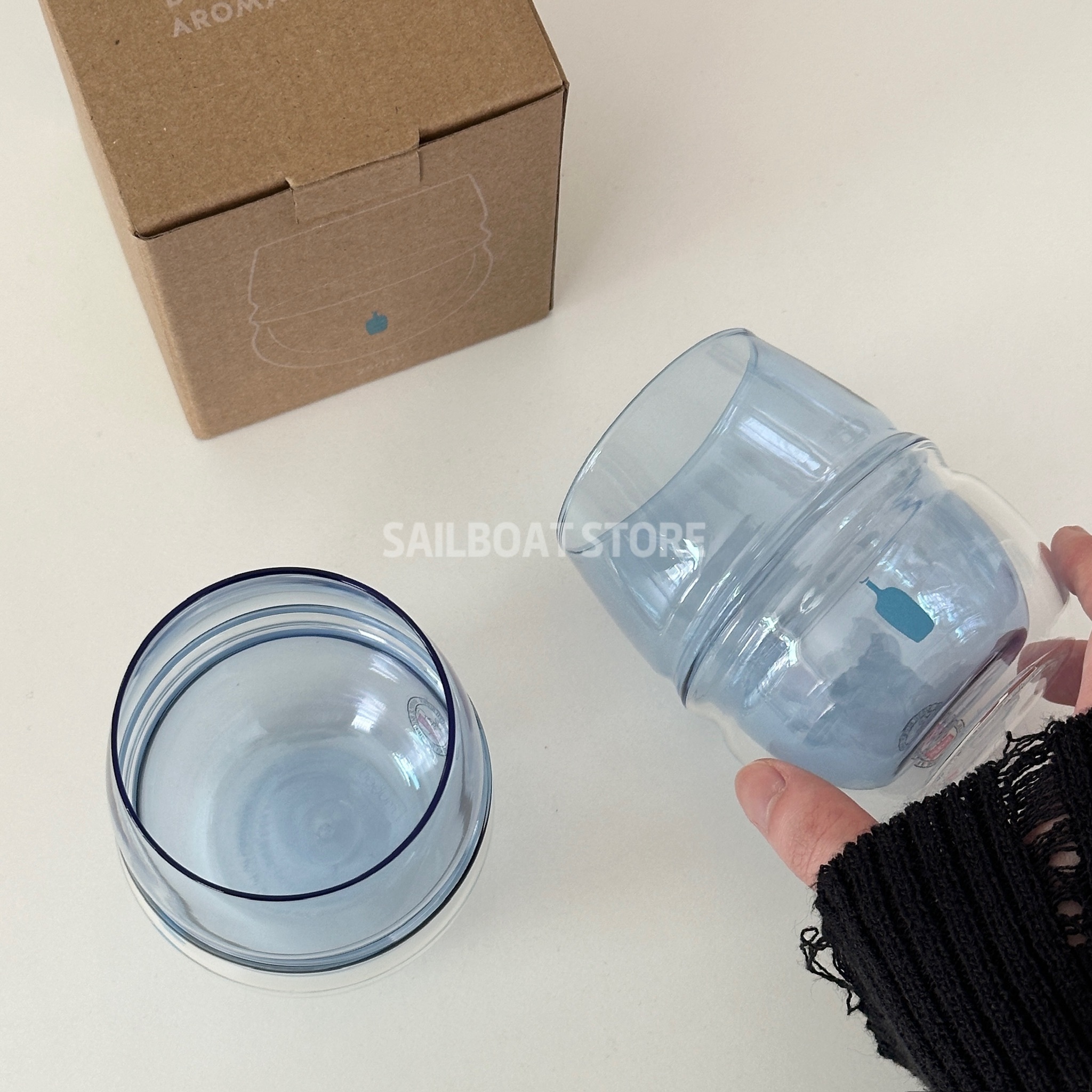 #現貨供應 BODUM × BLUE BOTTLE 藍瓶 福岡天神限定雙層玻璃杯 250ml